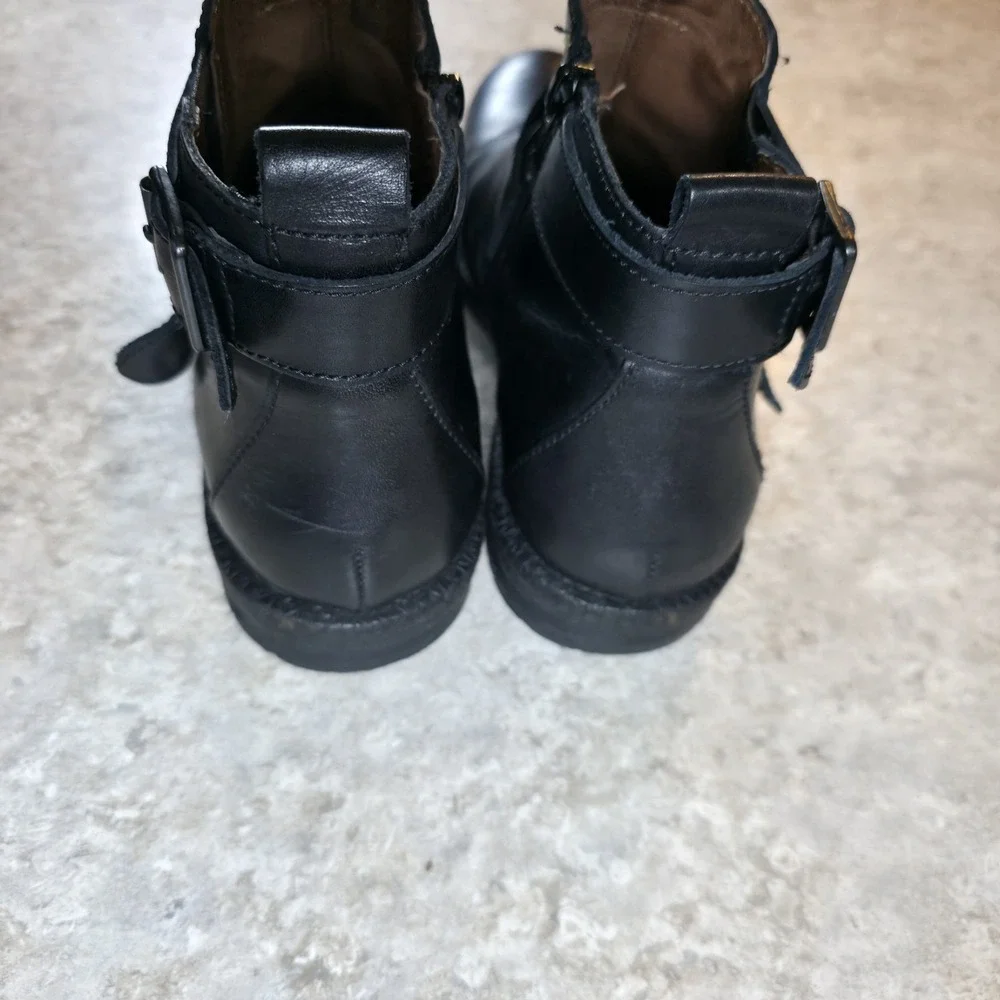 Replay Hert Biker Boots Black Leather Monk Strap Mens 7 - 7.5 / Womens 9 - 9.5‎
